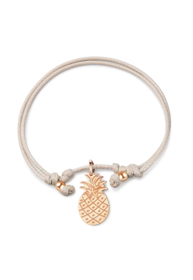 AILORIA Bratara-snur cu talisman ananas Délice - Auriu rose
