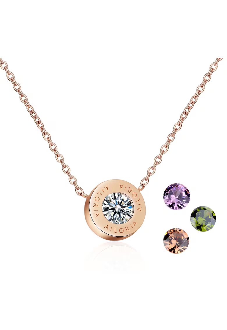 AILORIA Colier de argint veritabil cu zirconia Agnes 29595 - Auriu rose