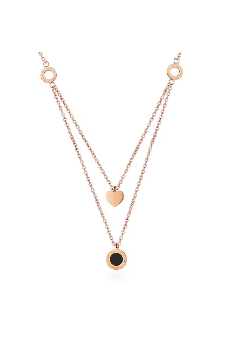 AILORIA Colier de otel inoxidabil cu siraguri multiple Aline - Auriu rose