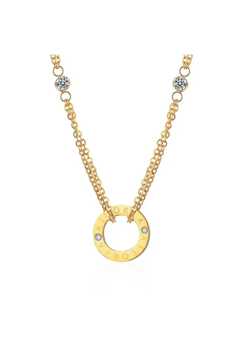 AILORIA Colier de otel inoxidabil cu zirconia - Auriu