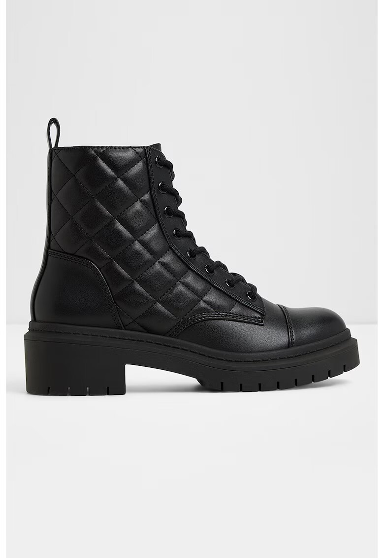 Aldo Bocanci din piele ecologica cu aplicatie cap-toe Goer - Negru stins