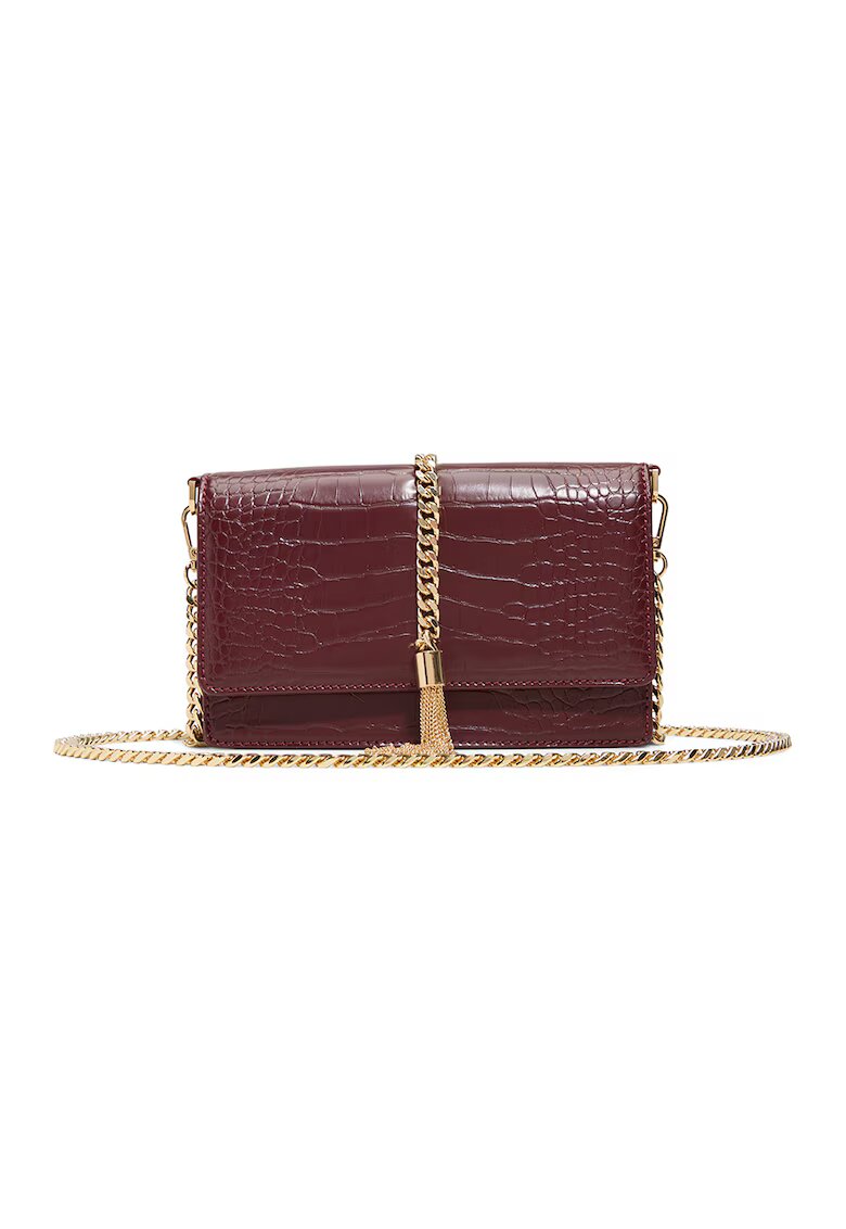 Aldo Geanta crossbody cu bareta din lant Lilitha - Rosu inchis