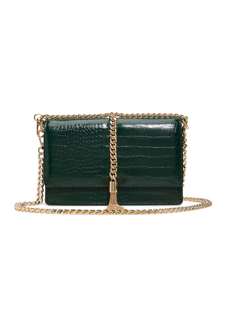 Aldo Geanta crossbody cu bareta din lant Lilitha - Verde padure