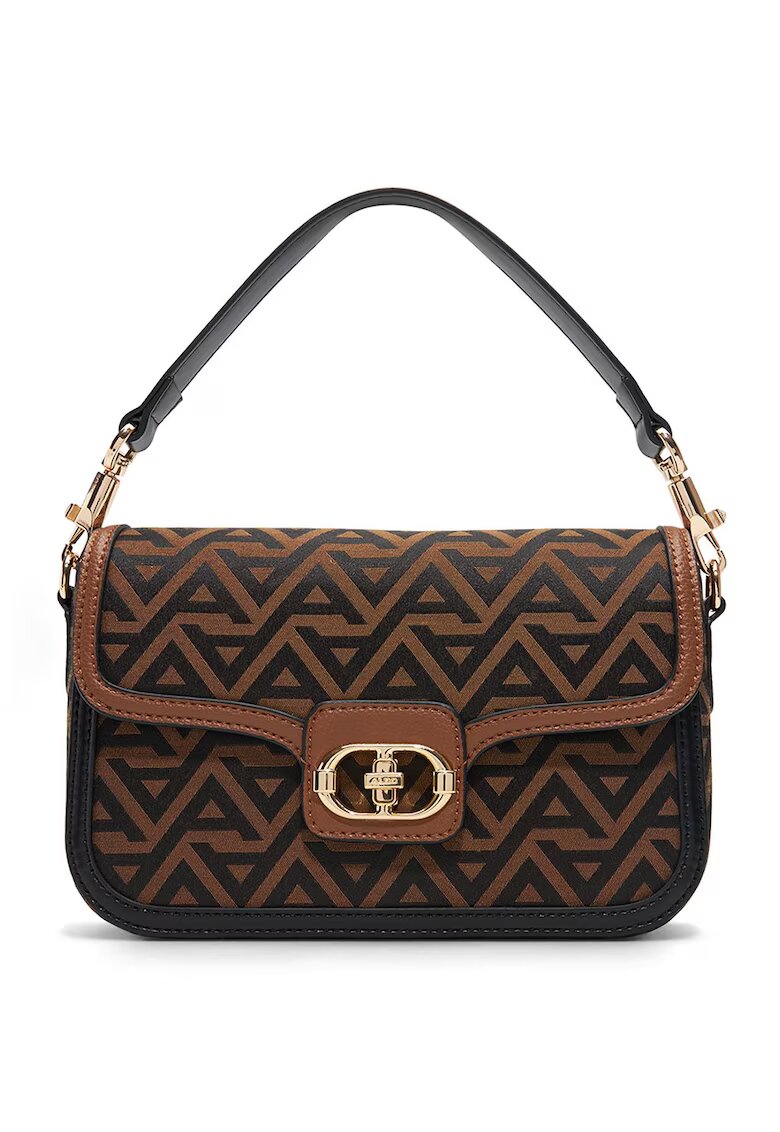 Aldo Geanta crossbody din piele ecologica cu model Landenderiel - Negru/Maro