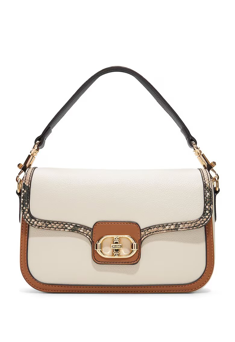 Aldo Geanta crossbody din piele ecologica cu model Landenderiel - Negru/Maro scortisoara/Crem