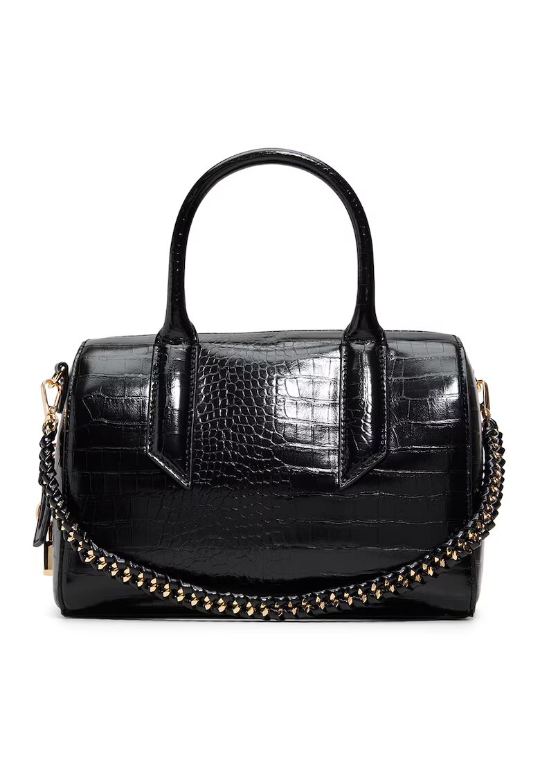 Aldo Geanta duffle din piele ecologica cu aspect de piele de crocodil Albalaerel - Negru