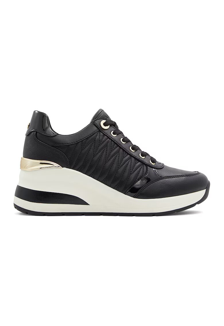 Aldo Pantofi sport wedge de piele ecologica Gradskiy - Negru