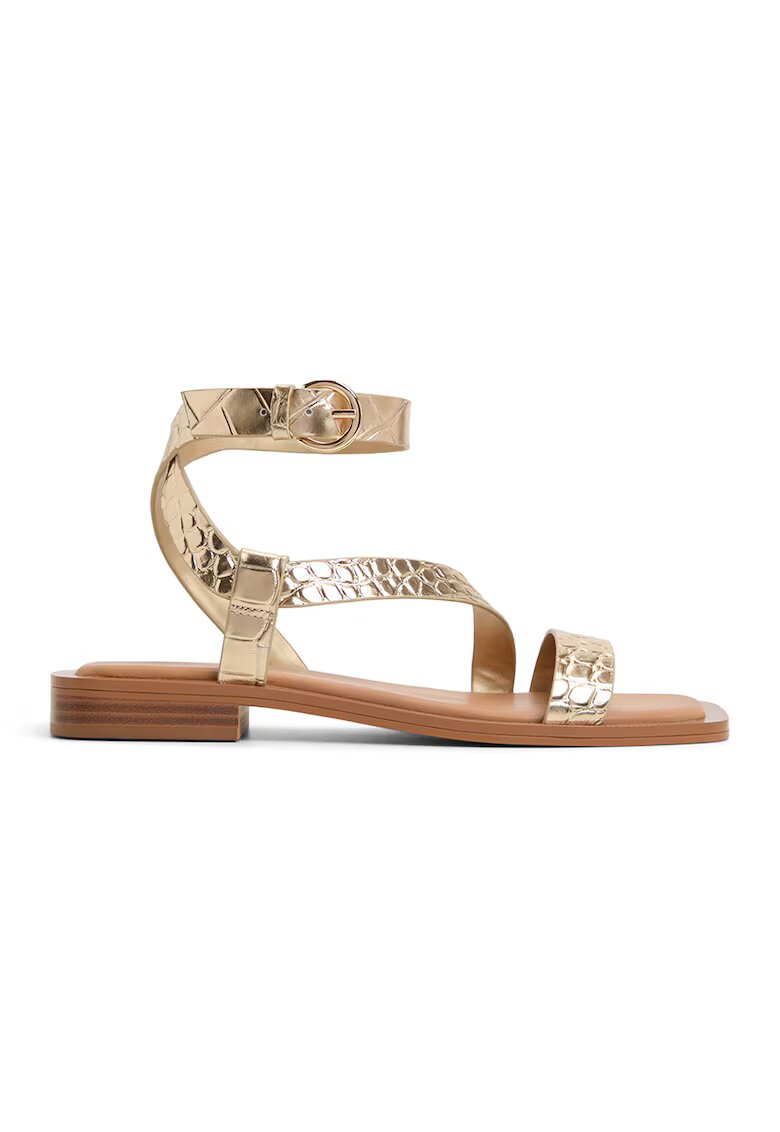 Aldo Sandale de piele cu talpa plata Gurugar - Auriu