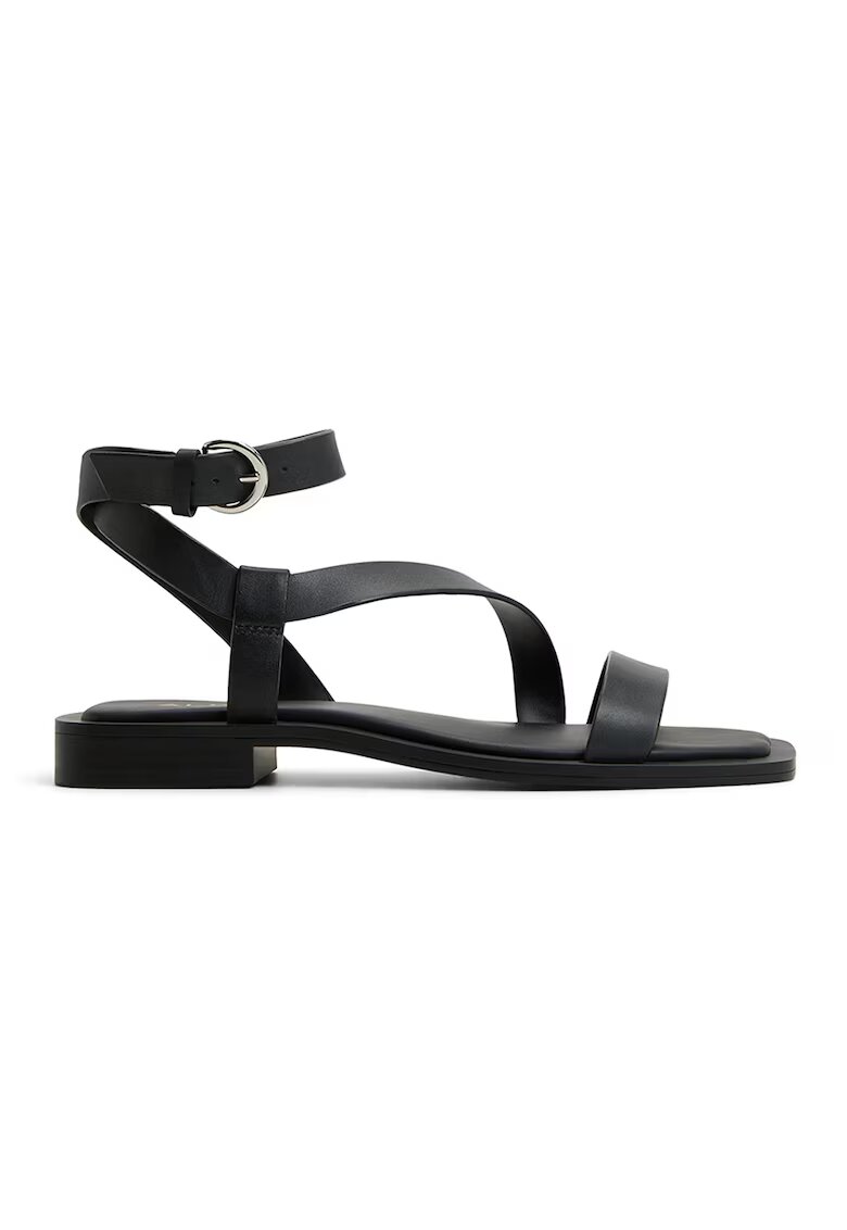 Aldo Sandale de piele cu talpa plata Gurugar - Negru