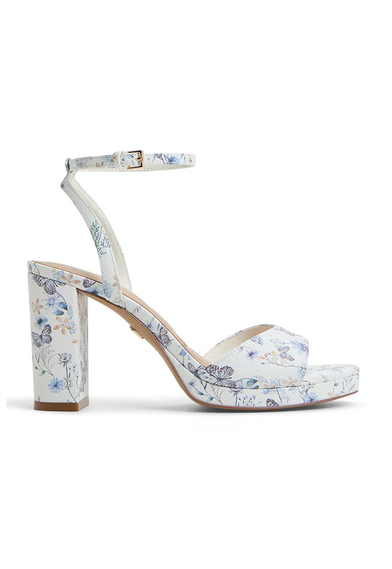 Aldo Sandale de piele cu toc masiv Gracious - Violet/Alb murdar/Albastru