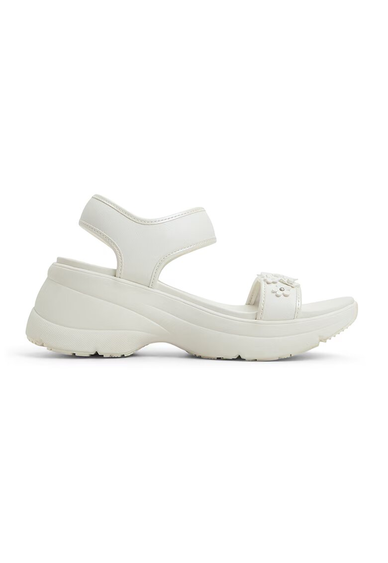 Aldo Sandale wedge de piele ecologica Camomille - Alb murdar