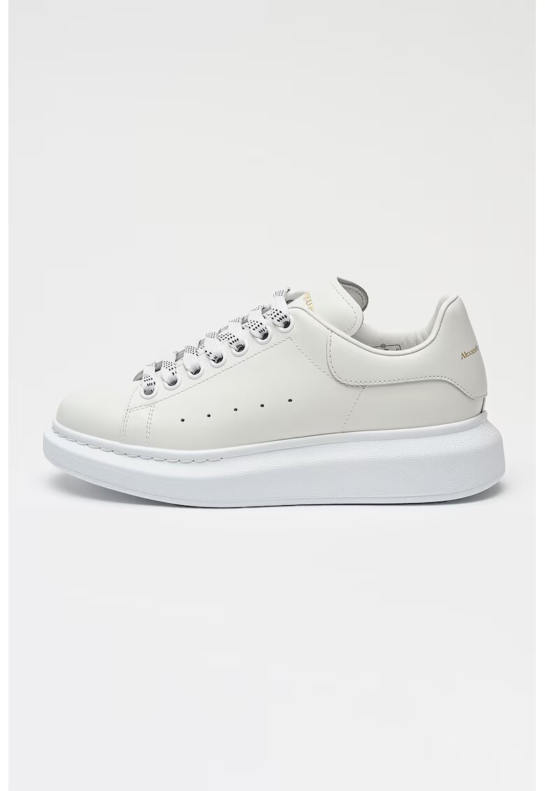 Alexander McQueen Pantofi sport din piele cu talpa wedge - Alb murdar