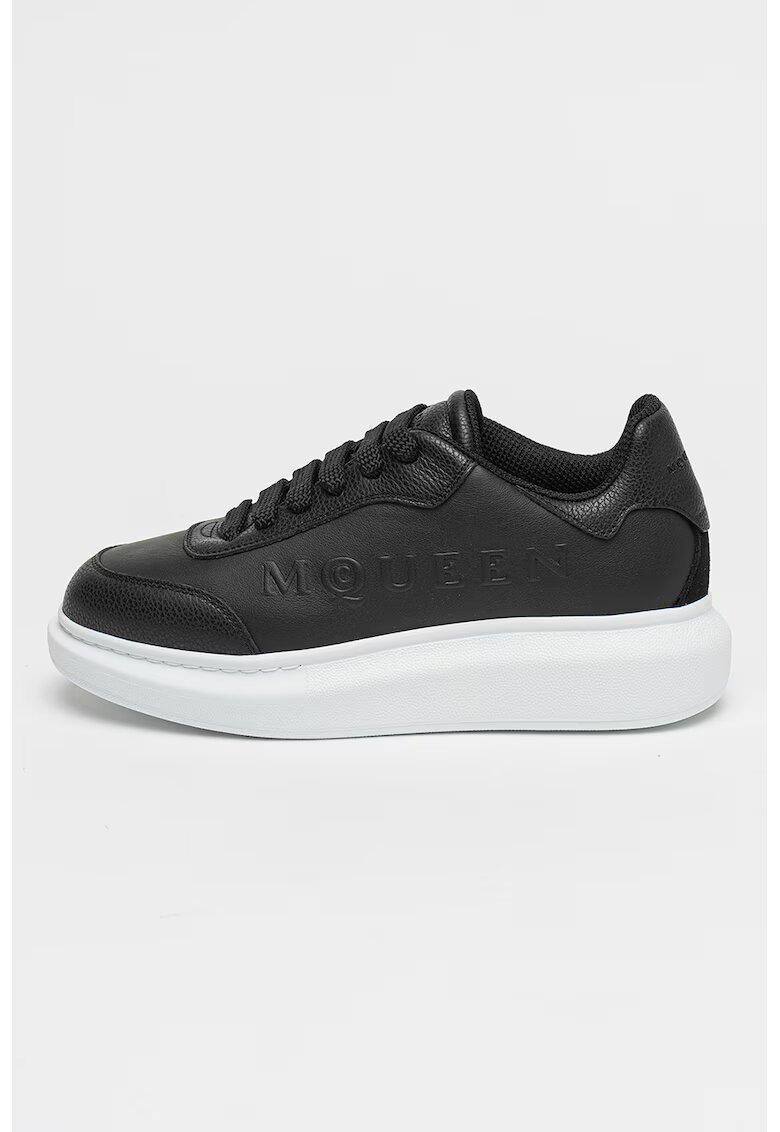 Alexander McQueen Pantofi sport wedge de piele cu logo - Negru