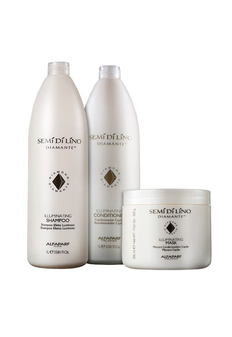 Alfaparf Milano Set Alfaparf Semi Di Lino Diamond Iluminating: 1000 ml - Sampon + 1000 ml - Balsam + 500 ml - Masca