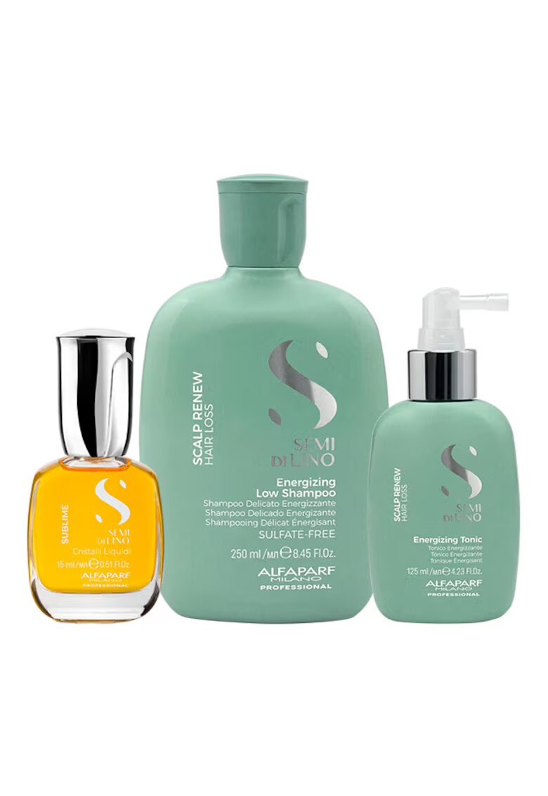 Alfaparf Milano Set anti-cadere Scalp Energizing Sampon 250 ml + Tonic 125 ml + Ulei Cristalli Liquidi 15 ml