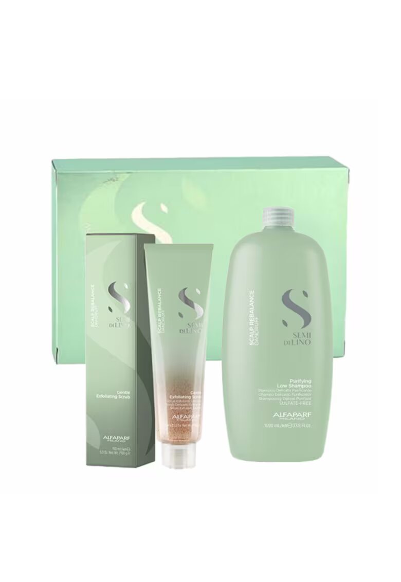 Alfaparf Milano Set anti-matreata Scalp Rebalance Sampon 1000 ml - Exfoliant 150 ml