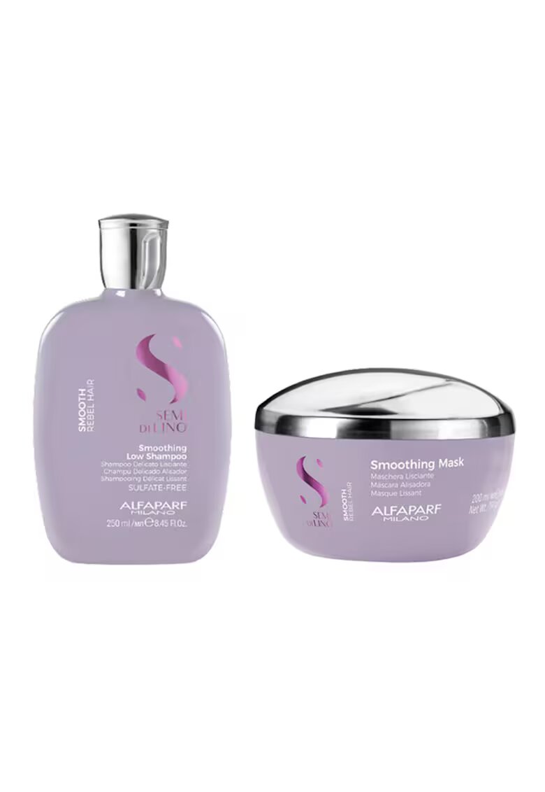 Alfaparf Milano Set pentru netezire Semi Di Lino Sampon 250 ml - Masca 200 ml