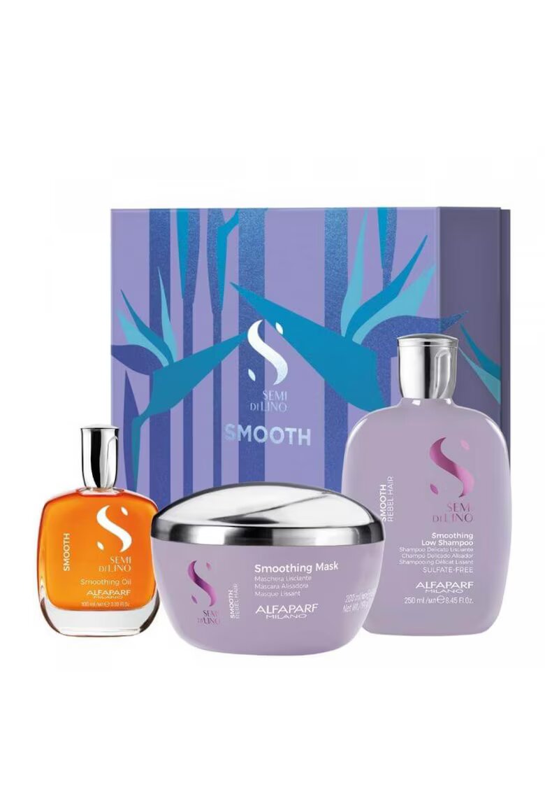 Alfaparf Milano Set pentru netezire Semi Di Lino Sampon 250 ml - Masca 200 ml - Ulei pentru netezire 100 ml