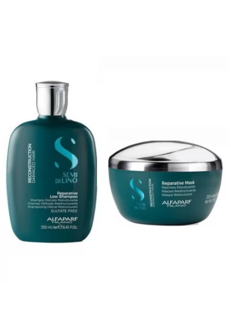 Alfaparf Milano Set pentru par rebel Alfaparf Semi Di Lino Reconstruction cu 250 ml Sampon + 200 ml Masca