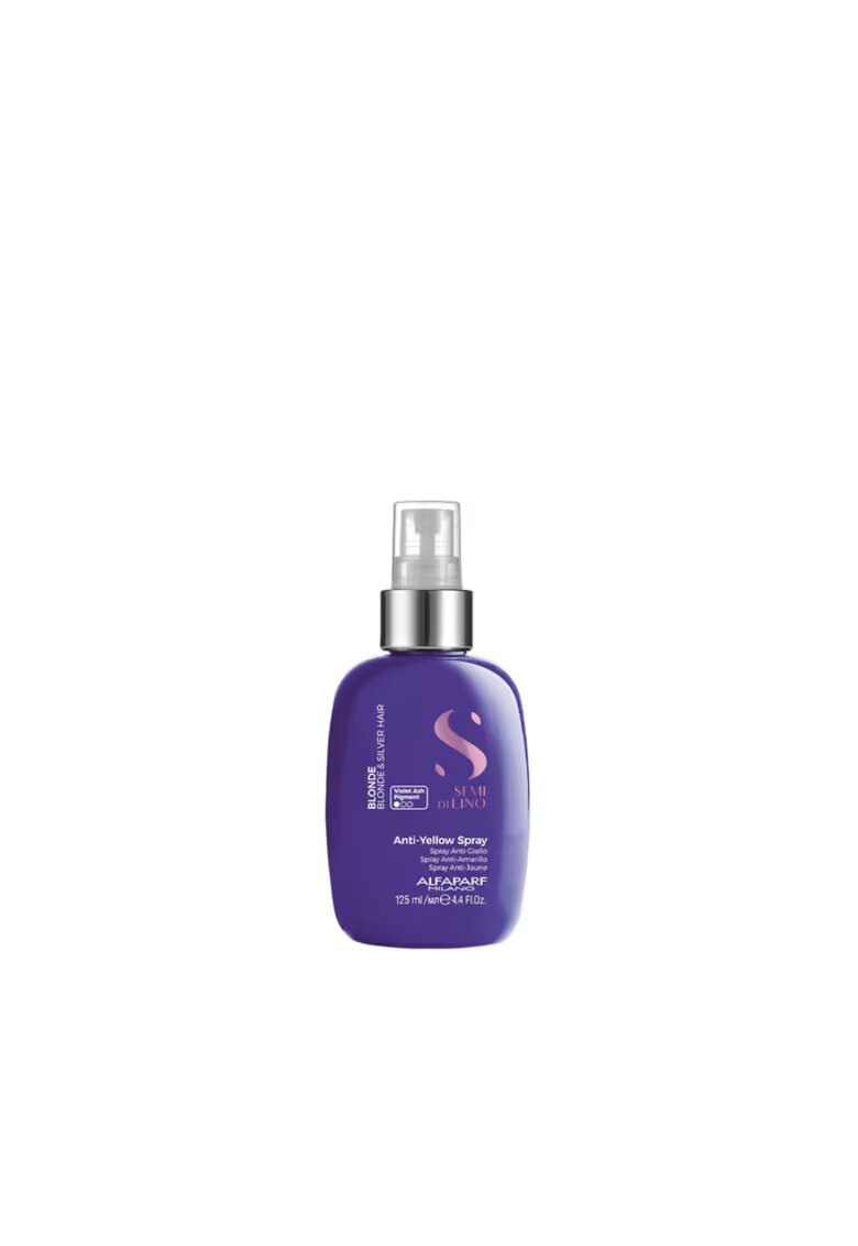 Alfaparf Tratament spray leave-in pentru neutralizarea tonurilor de galben Seni di Lino Blonde Anti-Yellow Spray - 125 ml
