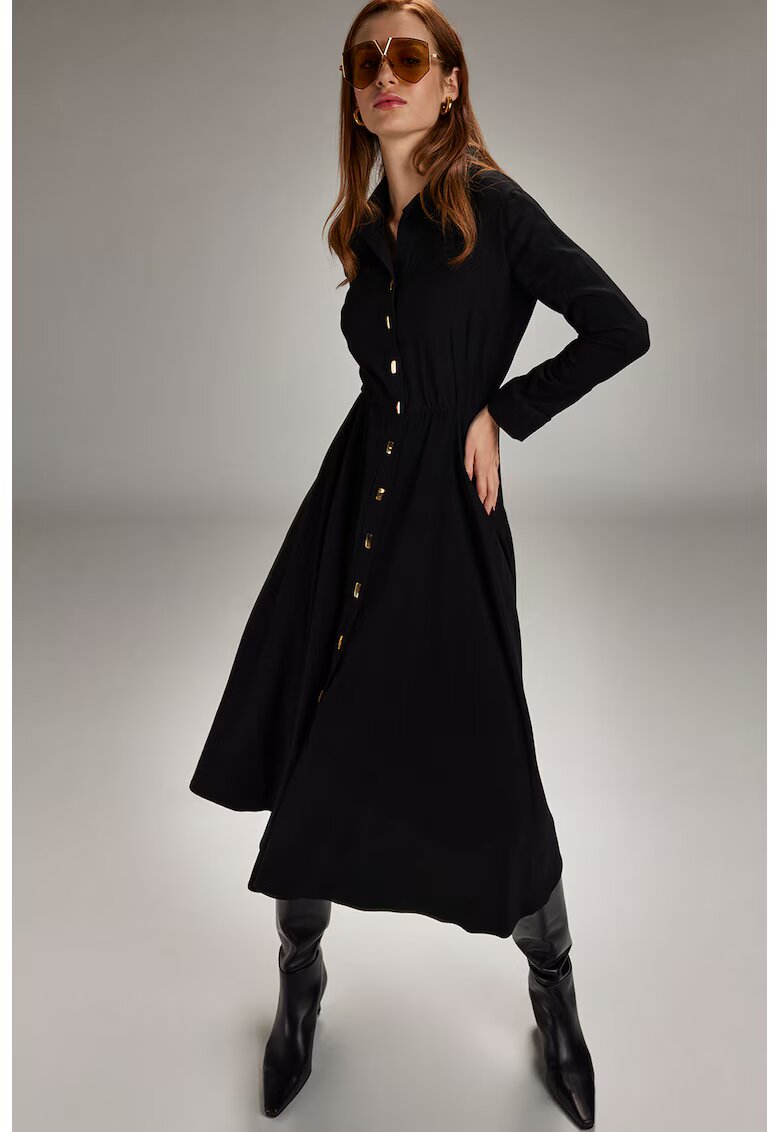 Alina Cernatescu Rochie midi evazata - Negru