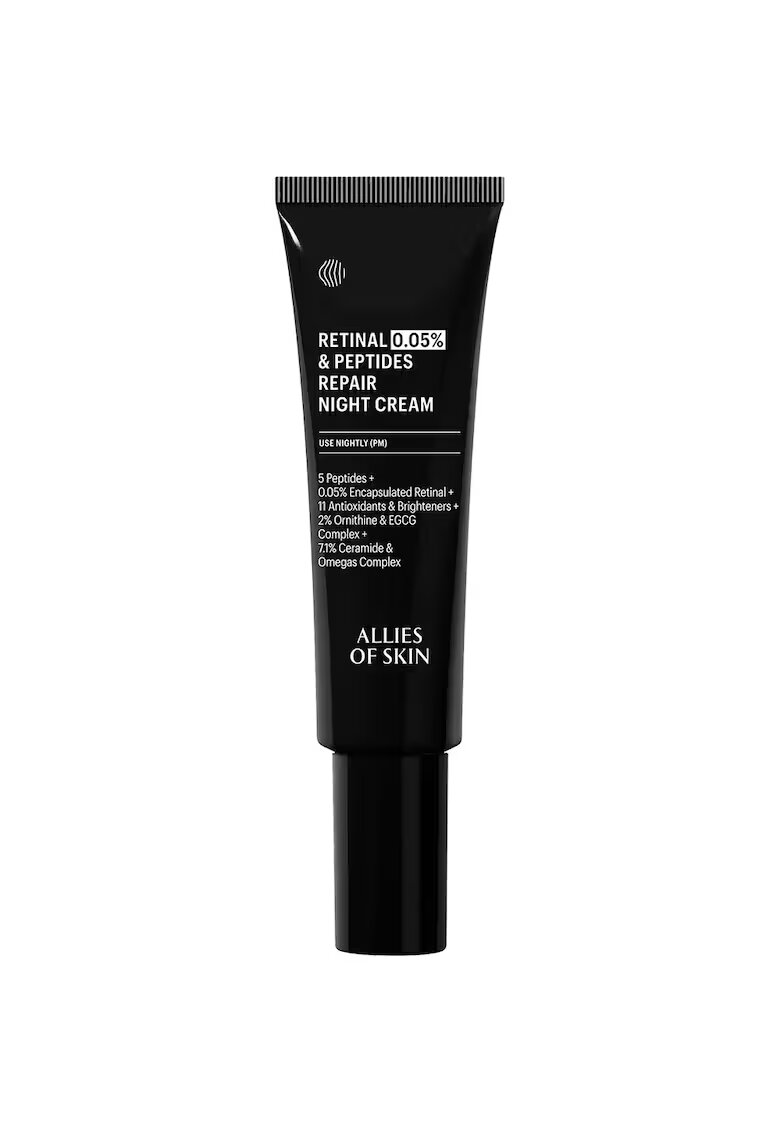 ALLIES OF SKIN Crema de fata reparatoare de noapte - Retinal 0.05% & Peptides - 48 ml