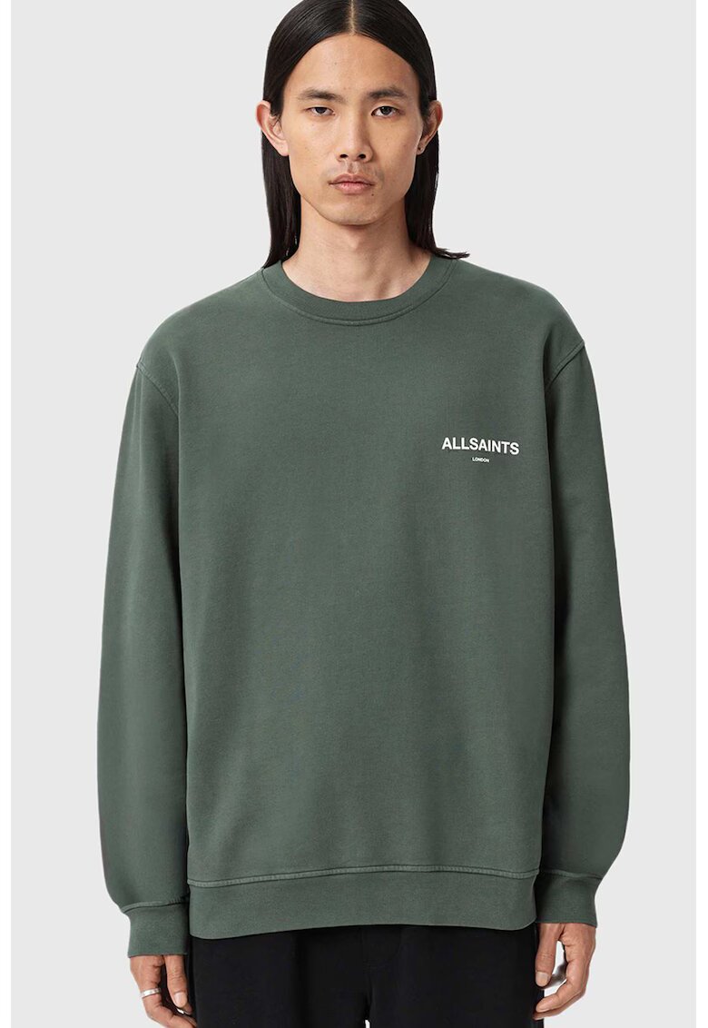 AllSaints Bluza de trening cu imprimeu logo Garnet - Alb/Verde inchis