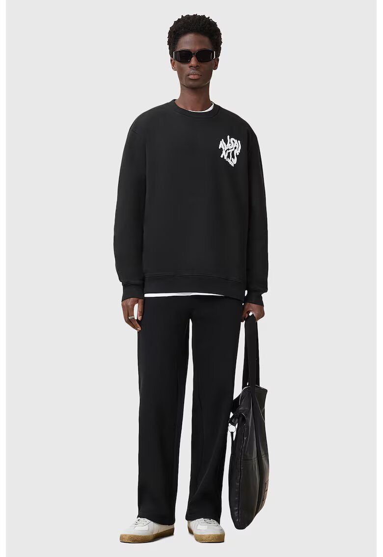 AllSaints Bluza de trening cu logo contrastant pe spate Orlando - Alb/Negru