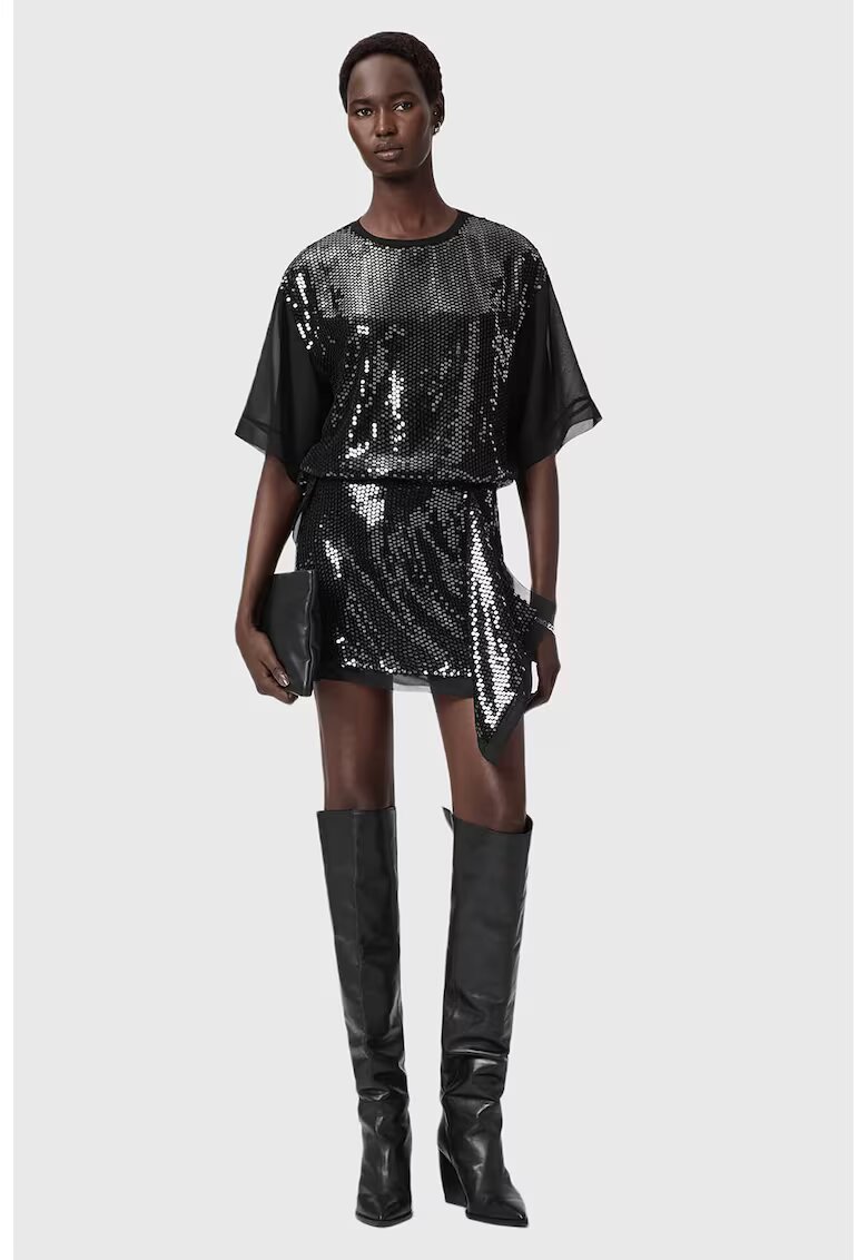 AllSaints Fusta cu talie inalta Fonsie - Negru