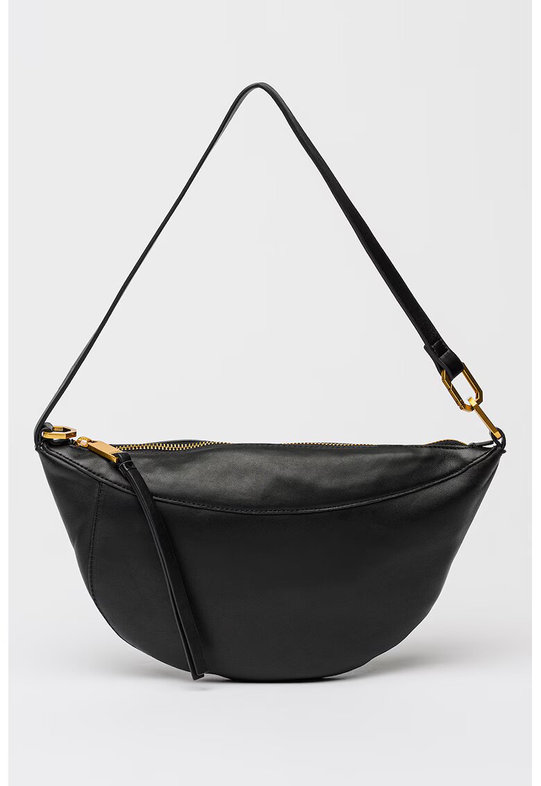 AllSaints Geanta de piele cu bareta de umar Luna - Negru