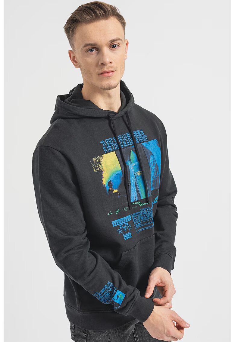 AllSaints Hanorac supradimensionat cu buzunar kangaroo Radiance - Negru