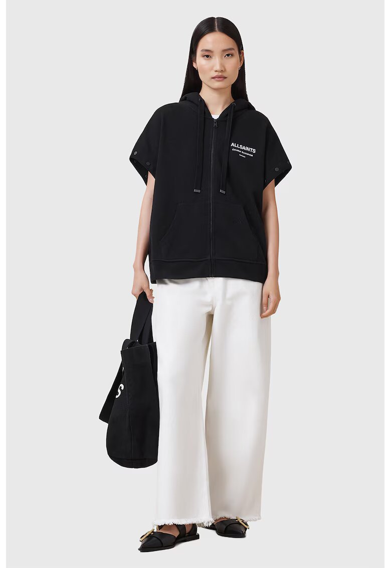AllSaints Hanorac supradimensionat cu maneci detasabile Omnium Amphia - Negru
