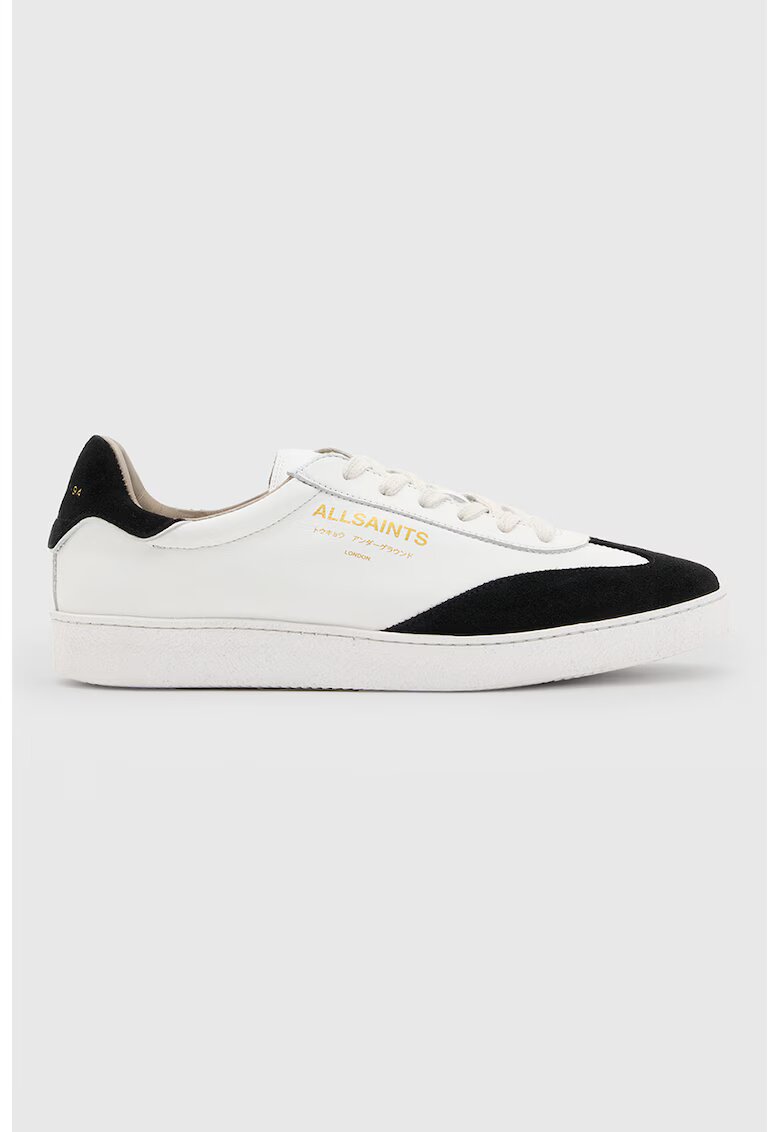 AllSaints Pantofi sport de piele cu garnituri de piele intoarsa Thelma - Alb/Negru