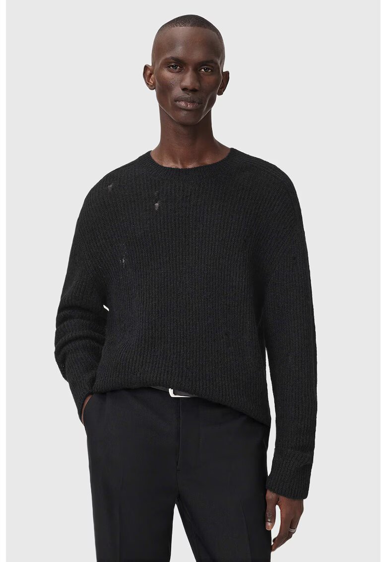 AllSaints Pulover din amestec de mohair si lana Edgin - Negru stins