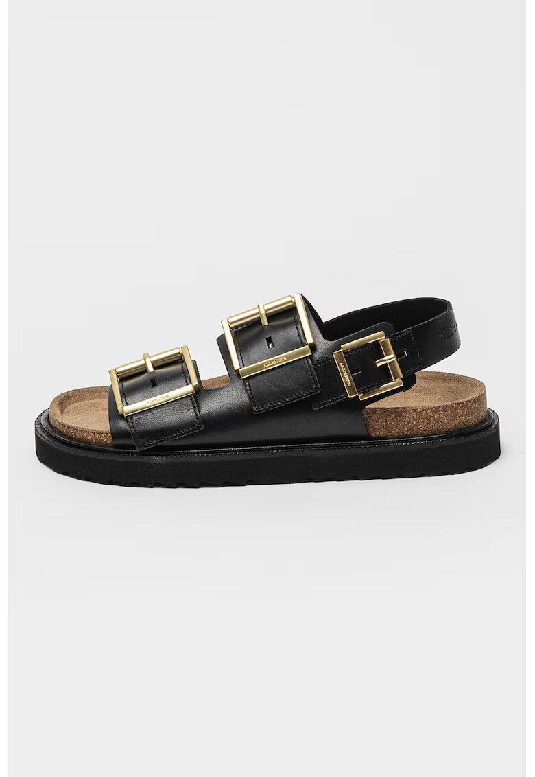 AllSaints Sandale de piele cu catarama supradimensionata - Negru