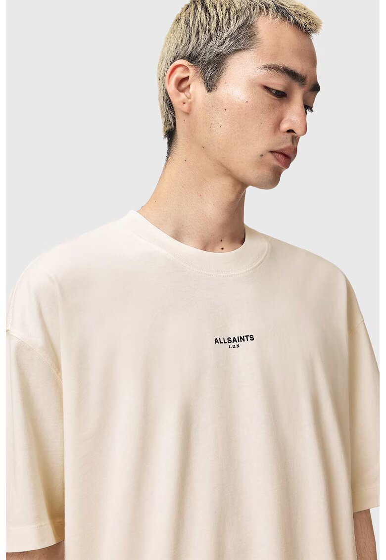 AllSaints Tricou lejer din bumbac Mikro - Alb fildes