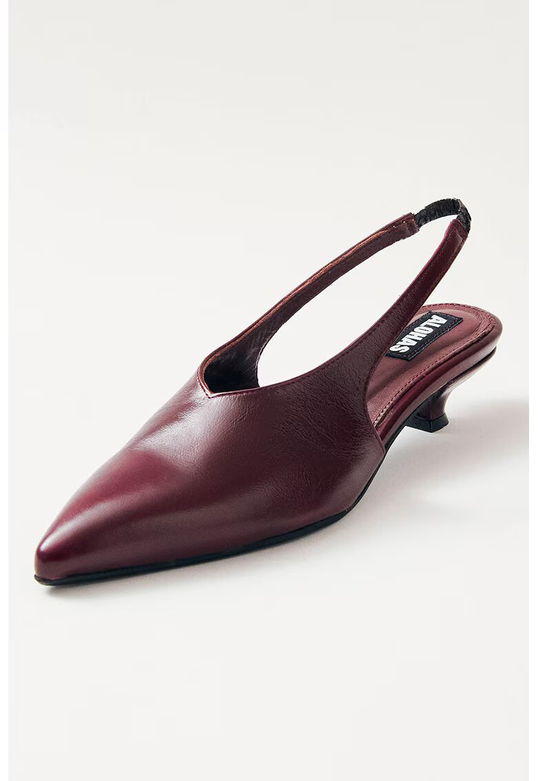 ALOHAS Pantofi cu design slingback si toc kitten - Visiniu
