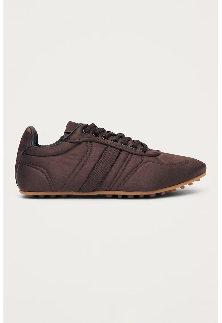 ALOHAS Pantofi sport low-cut din material textil - Maro inchis