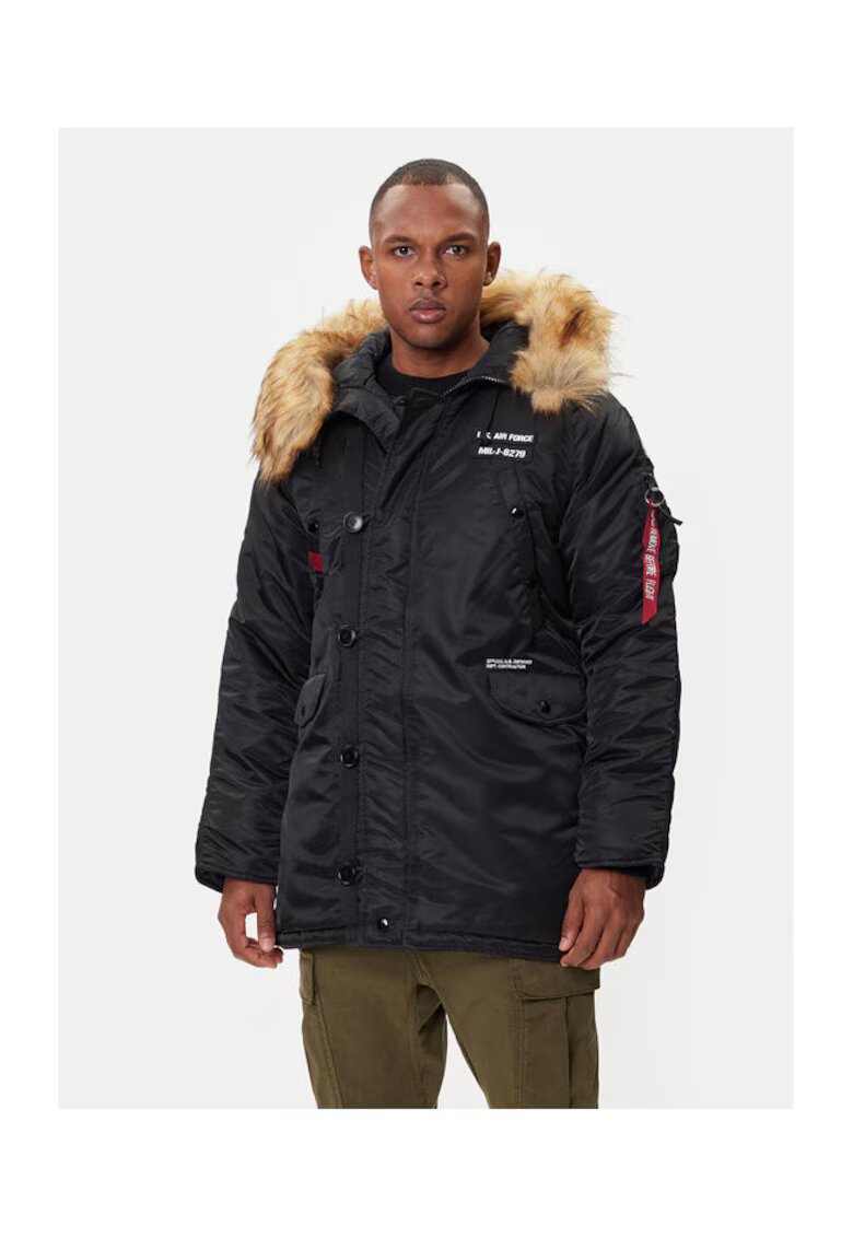 Alpha Industries Geaca barbati - 207377462 - Nylon - Negru - Negru