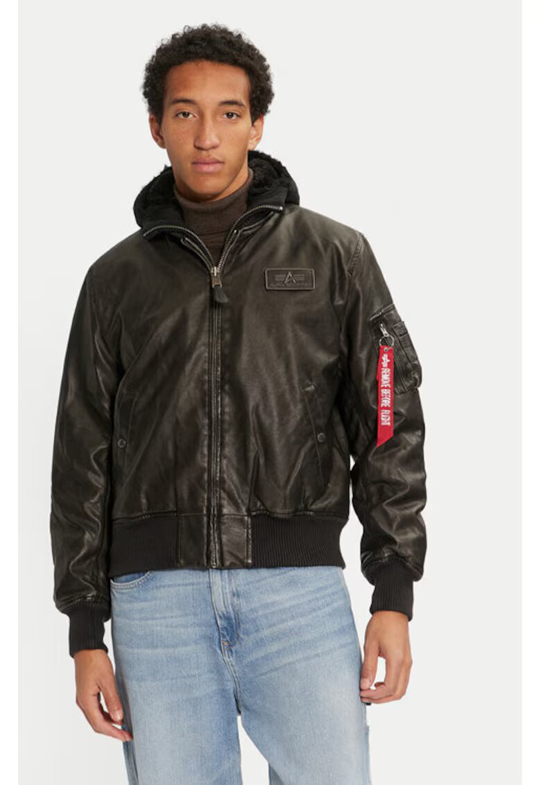 Alpha Industries Geaca barbati - 304543562 - Poliuretan - Negru - Negru