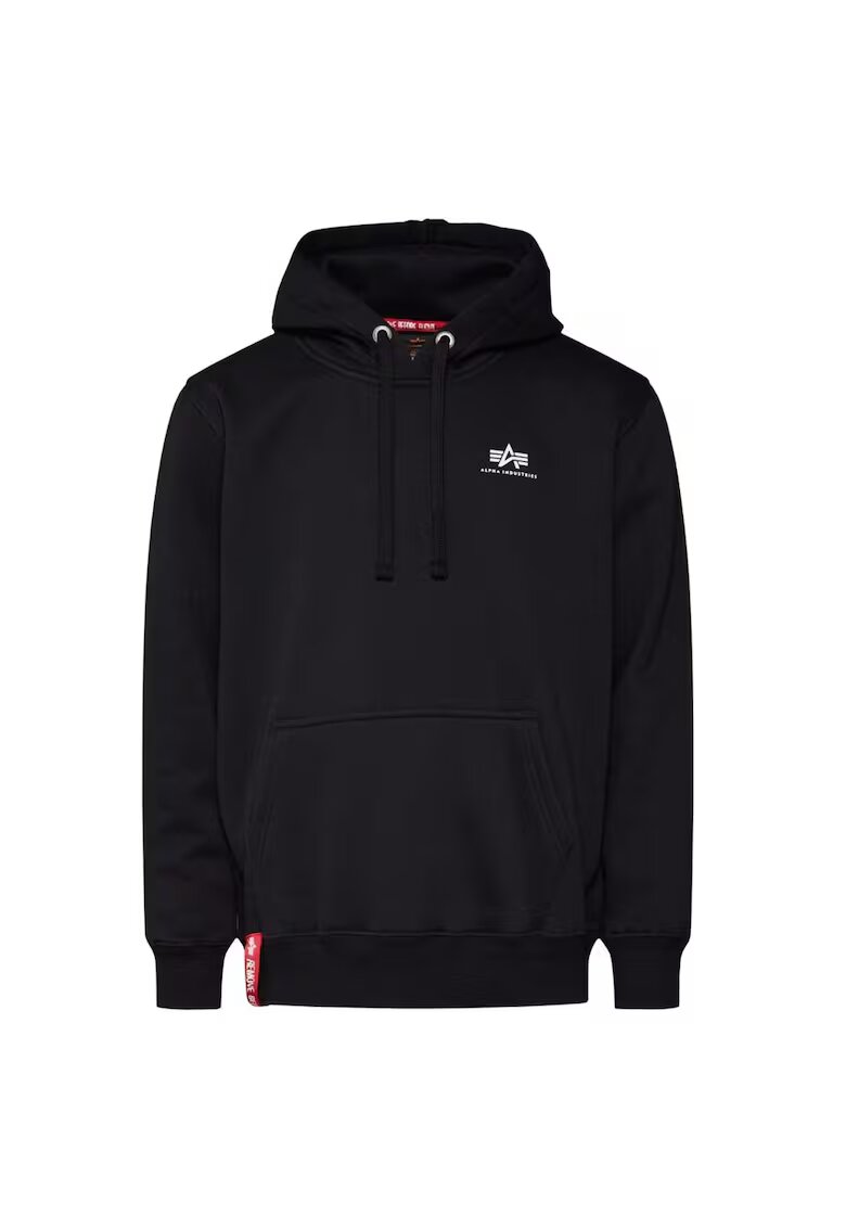 Alpha Industries Hanorac barbati - Basic Hoody Small Logo 196318-03 - Bumbac/Poliester - Negru - Negru