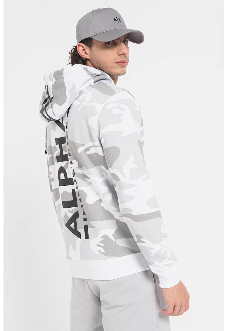 Alpha Industries Hanorac cu imprimeu camuflaj - Gri/Gri deschis