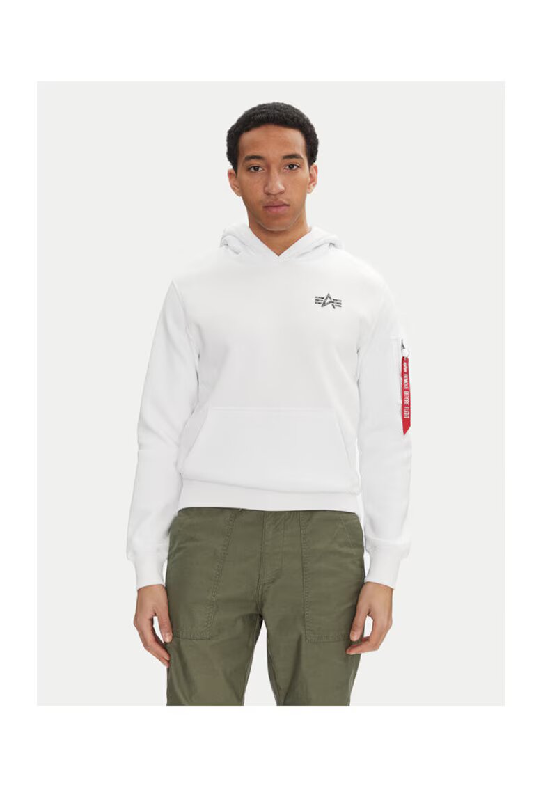 Alpha Industries Hanorc barbati 148341 - Bumbac/Poliester - Alb - Alb