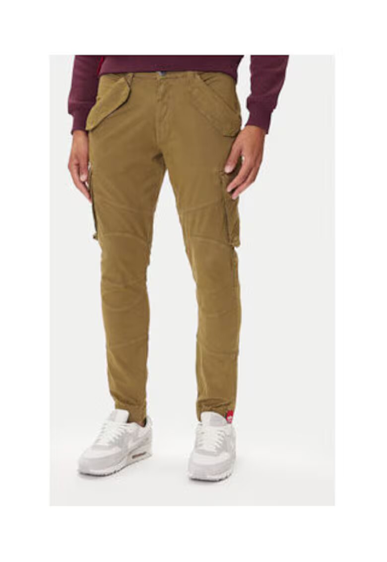 Alpha Industries Pantaloni pentru barbati - bumbac/elastan - kaki -