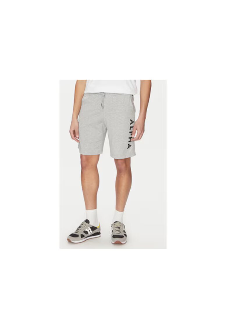 Alpha Industries Pantaloni scurti sport barbati 116366 - Bumbac - Gri - Gri
