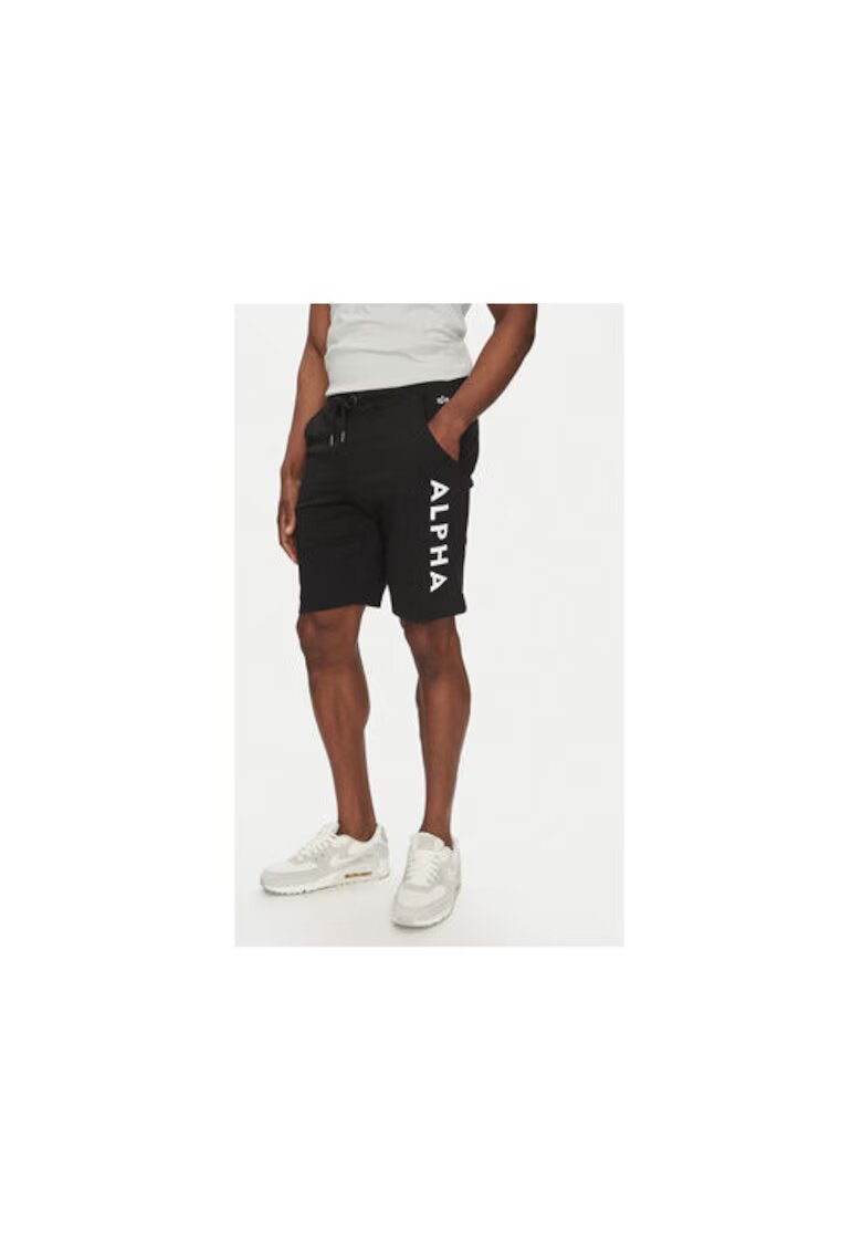 Alpha Industries Pantaloni scurti sport barbati 116366 - Bumbac - Negru - Negru