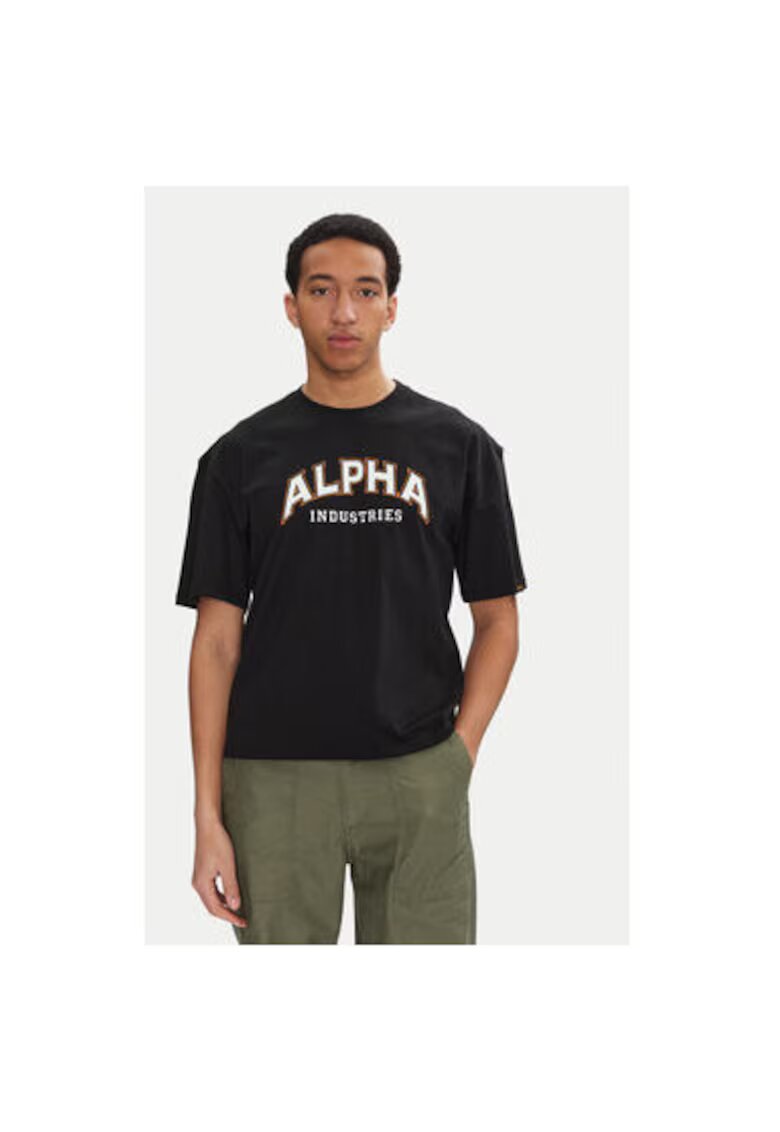 Alpha Industries Tricou barbati 146501 - Bumbac - Negru - Negru