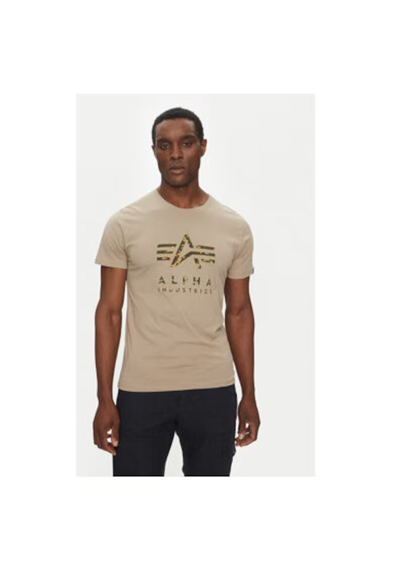 Alpha Industries Tricou barbati 146506 - Bumbac - Bej - Bej