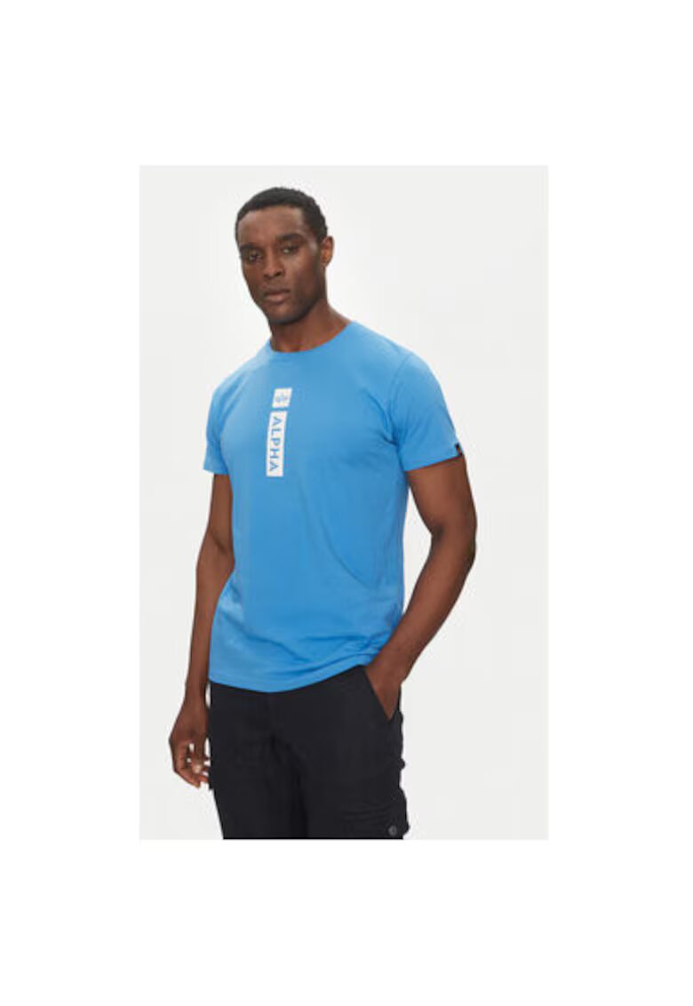 Alpha Industries Tricou barbati 146509 - Bumbac - Albastru - Albastru