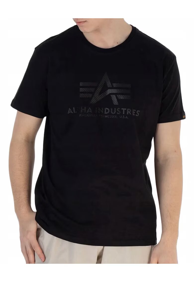 Alpha Industries Tricou barbati - 305301611 - Bumbac - Negru - Negru